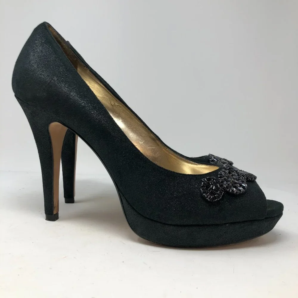 Antonio Melani Womens Black Embellished Heels 10M - Picture 7 of 10